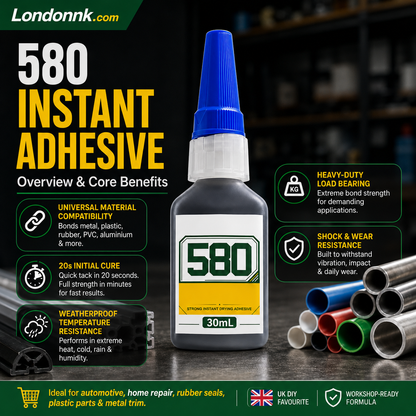 🛠️ Instant adhesive – bonds metal, plastic & rubber. 20s curing, weatherproof, shock-resistant. 30ml. 50% OFF! 🔧✨