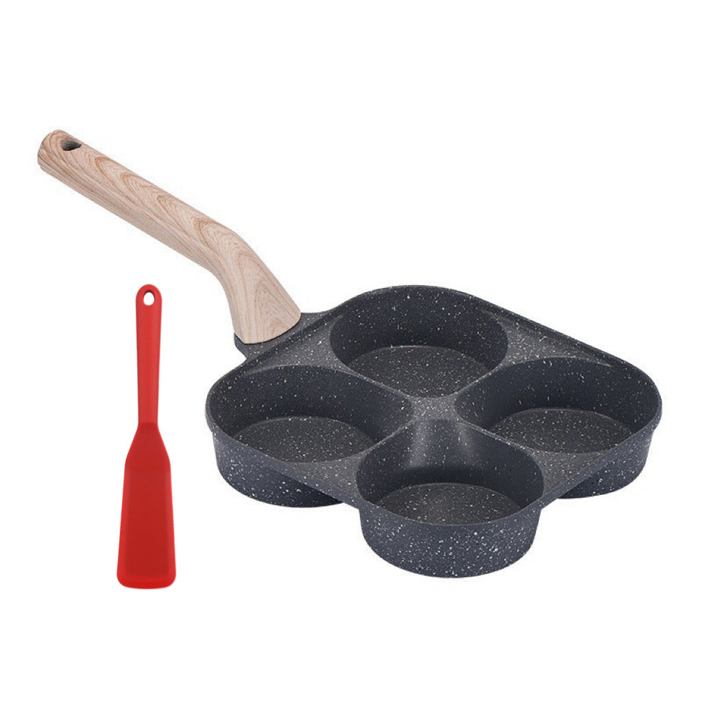 🍳4-Tassen antihaftbeschichtete Pfanne mit Unterteilung ✨Perfekt für die schnelle Zubereitung eines köstlichen und gesunden Frühstücks