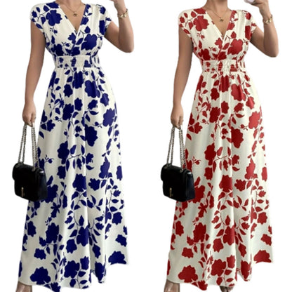 ✨Limited-time 50% Off ✨ Floral V-Neck Smocked Waist Maxi Dress🌸 Effortless Elegance 🌼