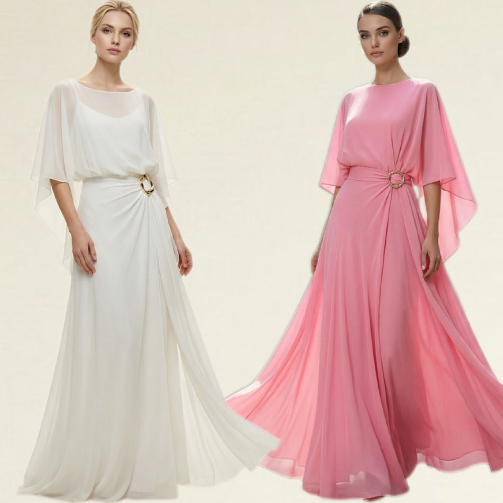 🥳2026 HOT SALE🥳💞50K+ SOLD!💥👵🌸 50% OFF! Flowing Cape Sleeve Top & Wrap Pants Set – Elegant Cape Sleeves, Flattering Wrap Front. Wide-leg Pants Elongate. Effortless Sophistication. 🕊️✨