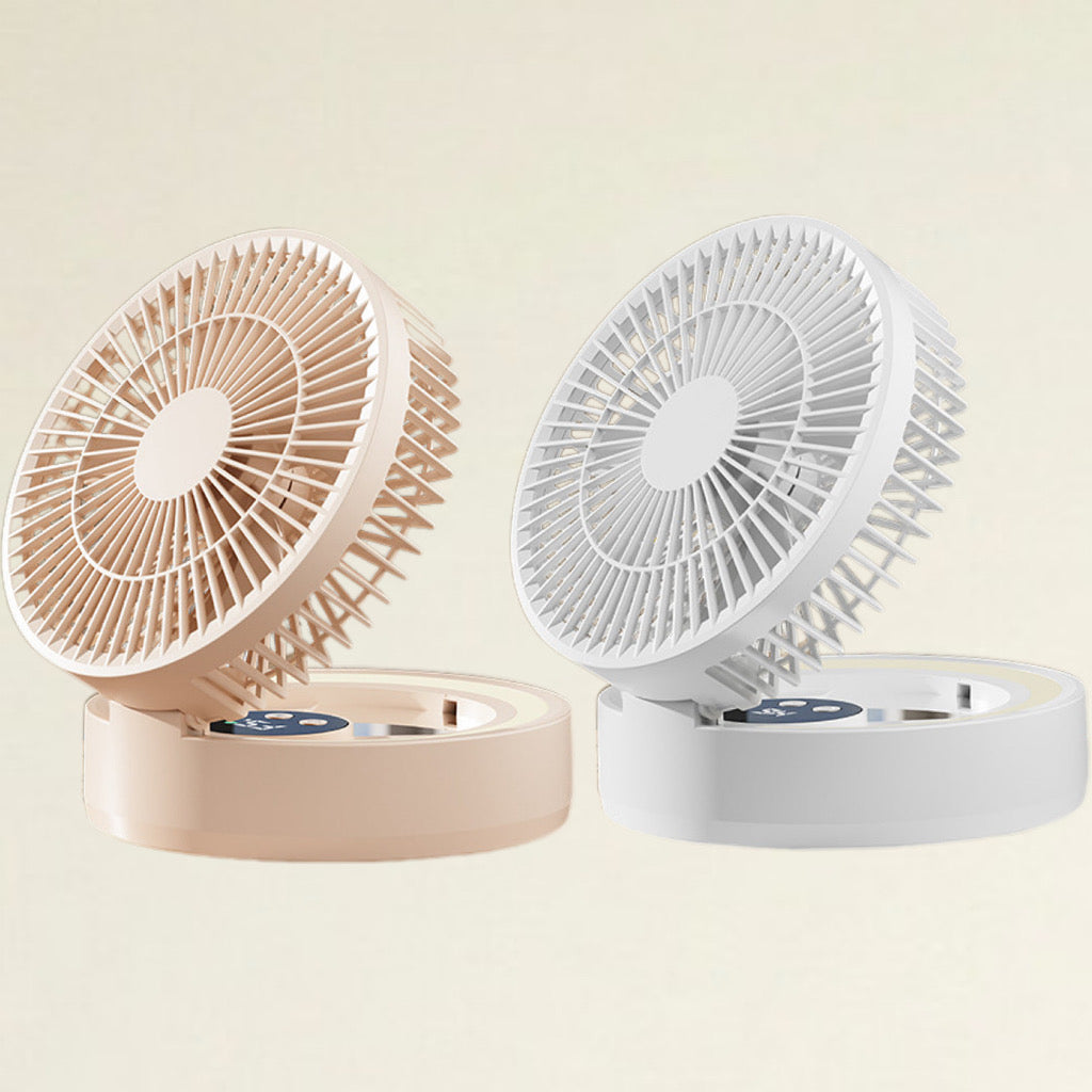 ❄️Stay Cool & Stylish— A 3-in-1 Desktop Fan Featuring A Built-In Makeup Mirror And LED Light 💖