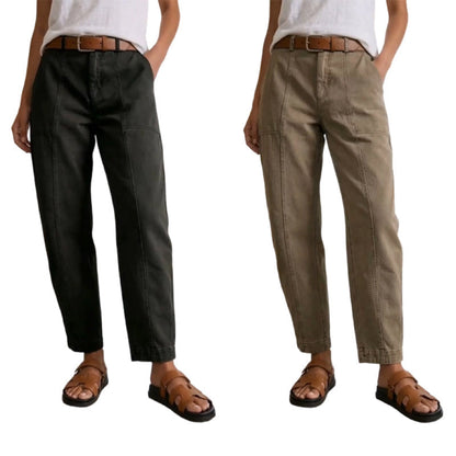 Versatile tapered pants 👖 High-waisted and slim-fitting, practical pockets, wrinkle-resistant fabric, creates the illusion of longer legs 📏