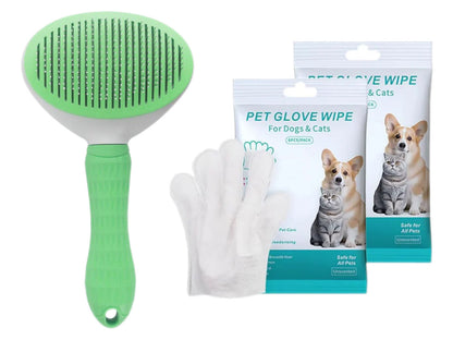 🧹Self-Cleaning Slicker Brush for Dogs & Cats 🐶Say Goodbye To Pet Hair Chaos 🐾✨