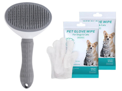 🧹Self-Cleaning Slicker Brush for Dogs & Cats 🐶Say Goodbye To Pet Hair Chaos 🐾✨