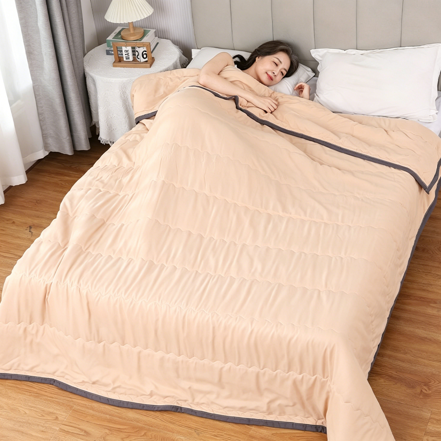 🛏️Breathable Lightweight Summer Comforter – Cooling Duvet for Hot Sleepers ❄️✨