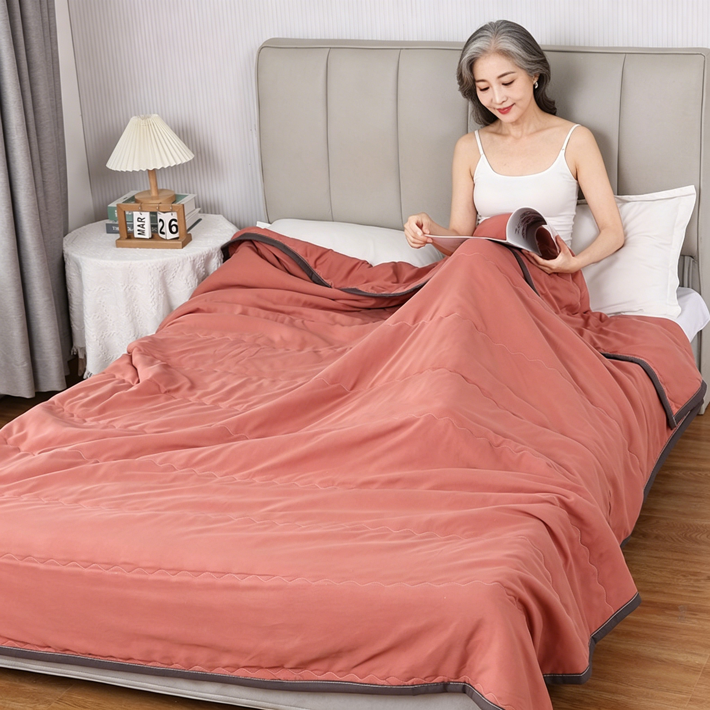 🛏️Breathable Lightweight Summer Comforter – Cooling Duvet for Hot Sleepers ❄️✨