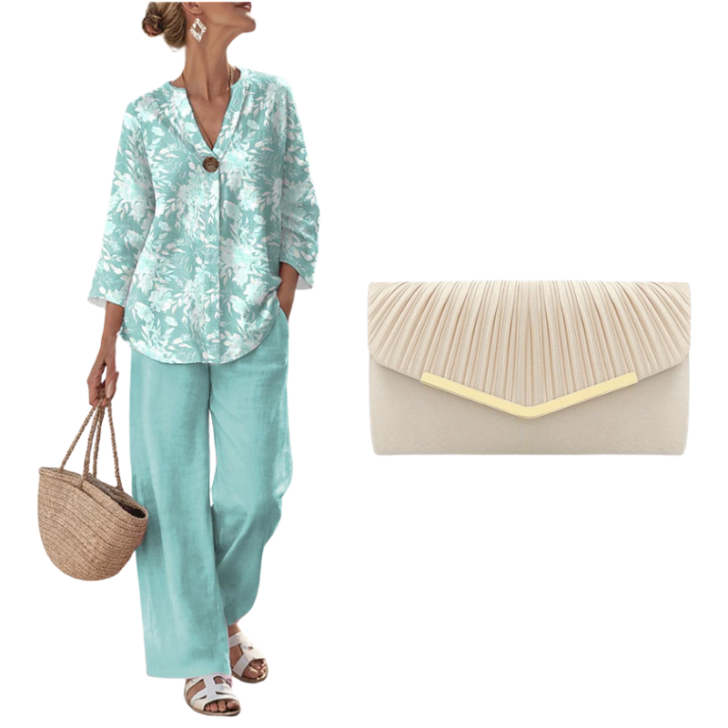 🔥✨ Stylisches 2-Teiler-Set mit V-Ausschnitt – entspannter & schmeichelhafter Schnitt 👗