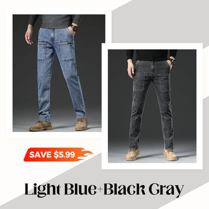 🔥 Men’s Slim Fit Jeans with 6 Functional Pockets – Style Meets Utility!