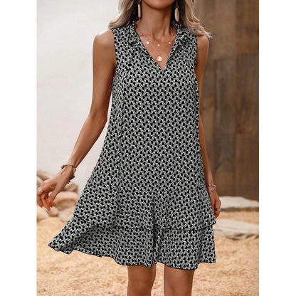 🎉Last Day Promotion 70% OFF💃Women's Geometric Print Bow Dress