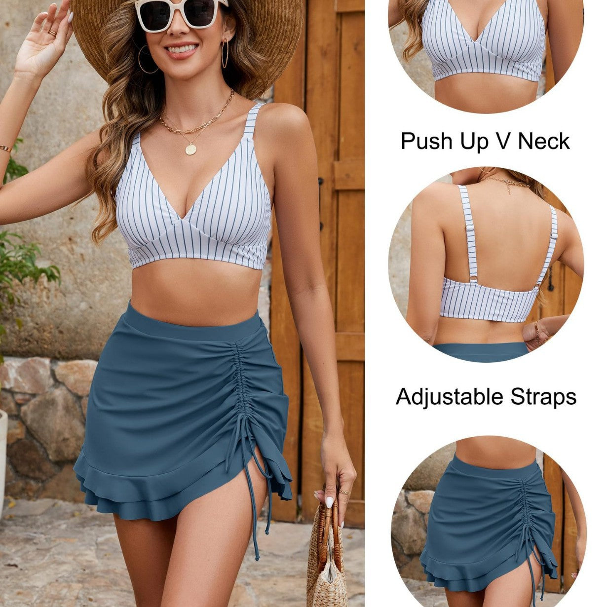 🔥LAST WEEK SALE 50% OFF💥Gingham High Waisted Tummy Control Bikini Sets👙