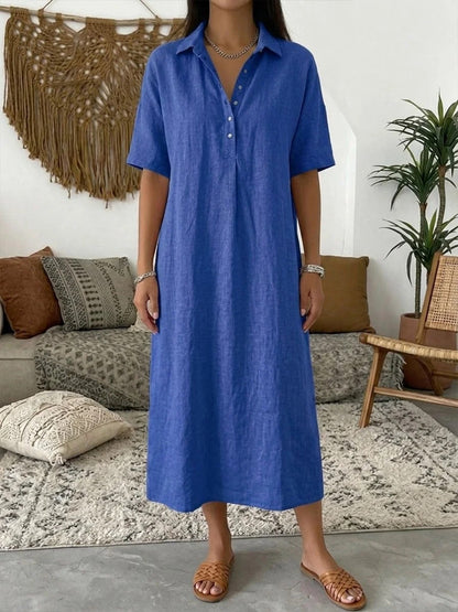 ☀️Women's Casual Linen Blend Shirt Dress – Effortless Style For Sunny Days✨