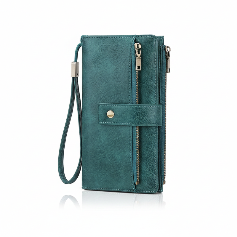 Women's Retro Style RFID Blocking Tri-fold Wallet