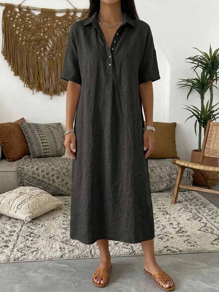 ☀️Women's Casual Linen Blend Shirt Dress – Effortless Style For Sunny Days✨