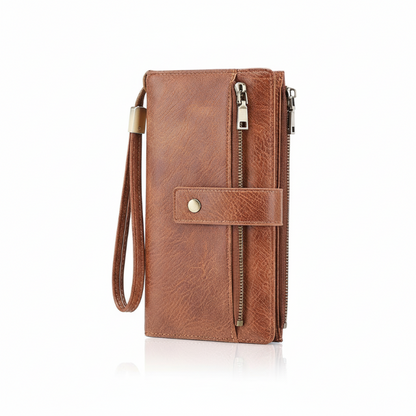 Women's Retro Style RFID Blocking Tri-fold Wallet