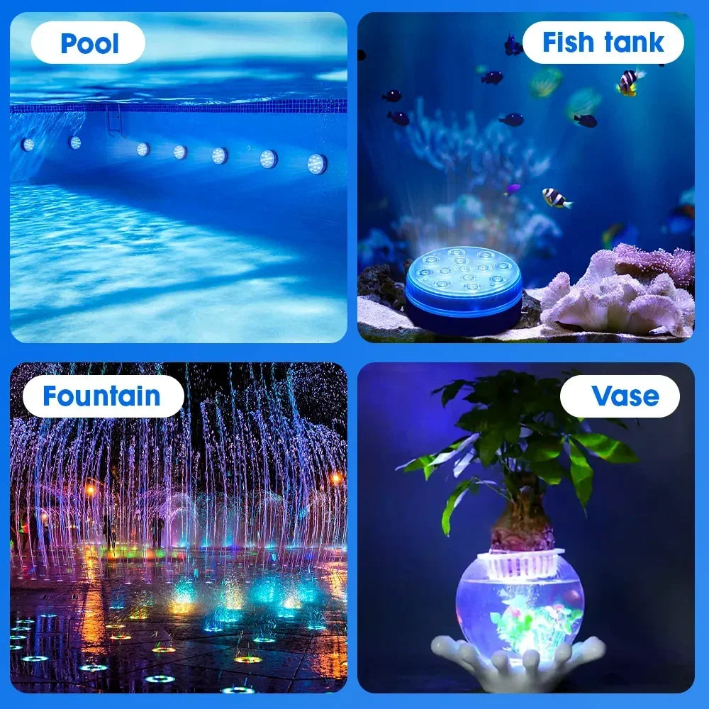 😍Underwater LED Lights (With Wireless Remote Control)🌈 Turn Your Pool Into A Party In Seconds 💦✨