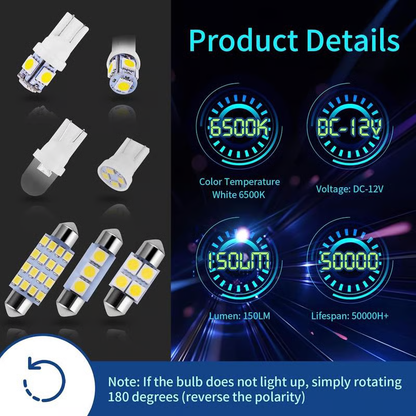 42 Pieces Interior Car Lights💡 Super Bright White Dome Map Tail Cab Lights Bulb Kit Set