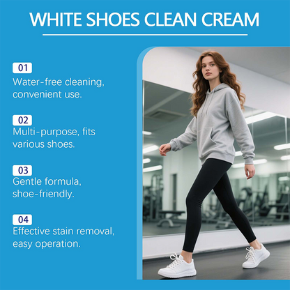 ⏳Limited-time Special Price🧼No-Wash Shoe & Leather Cleaner Cream - Stain Remover With Sponge