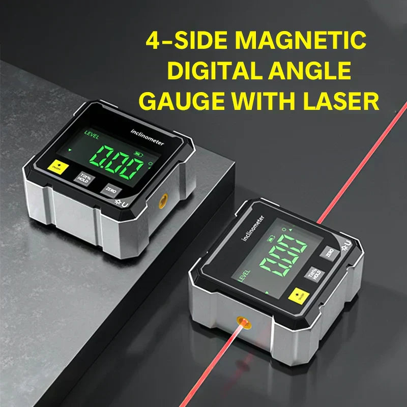 📢🔧 HOT SALE 49% OFF 🔥4-Side Magnetic Digital Angle Gauge with Laser