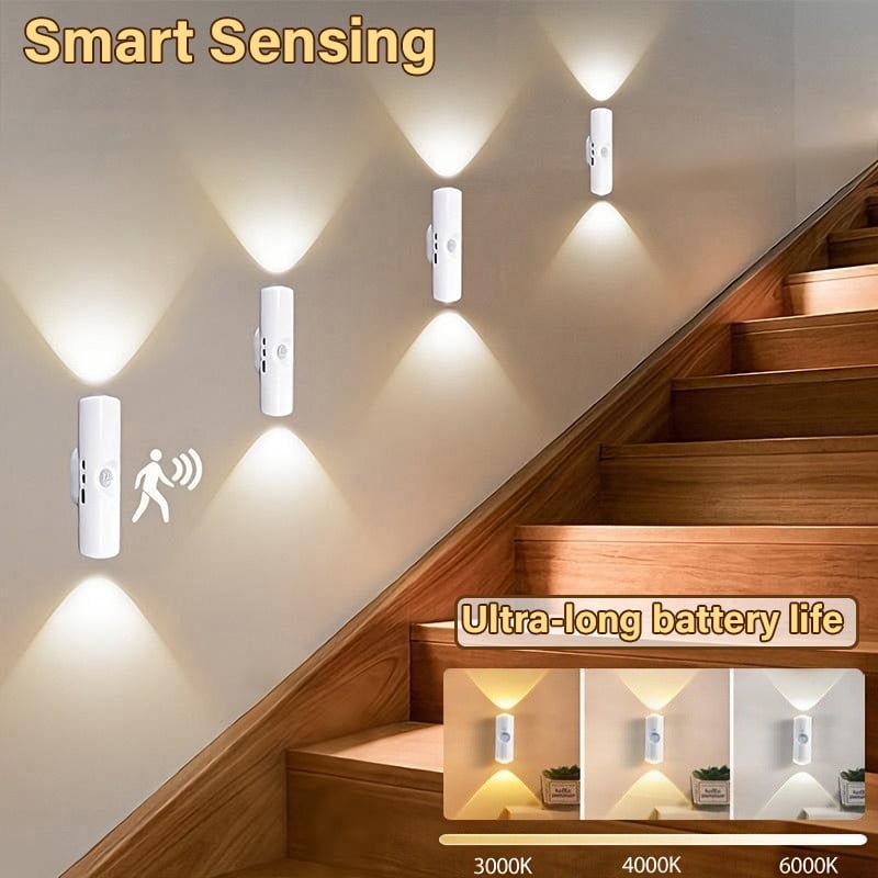 🎁LETZTE WOCHE SONDERPREIS 6,8 £!!⏳Wiederaufladbare intelligente LED-Bewegungssensor-Umgebungslicht
