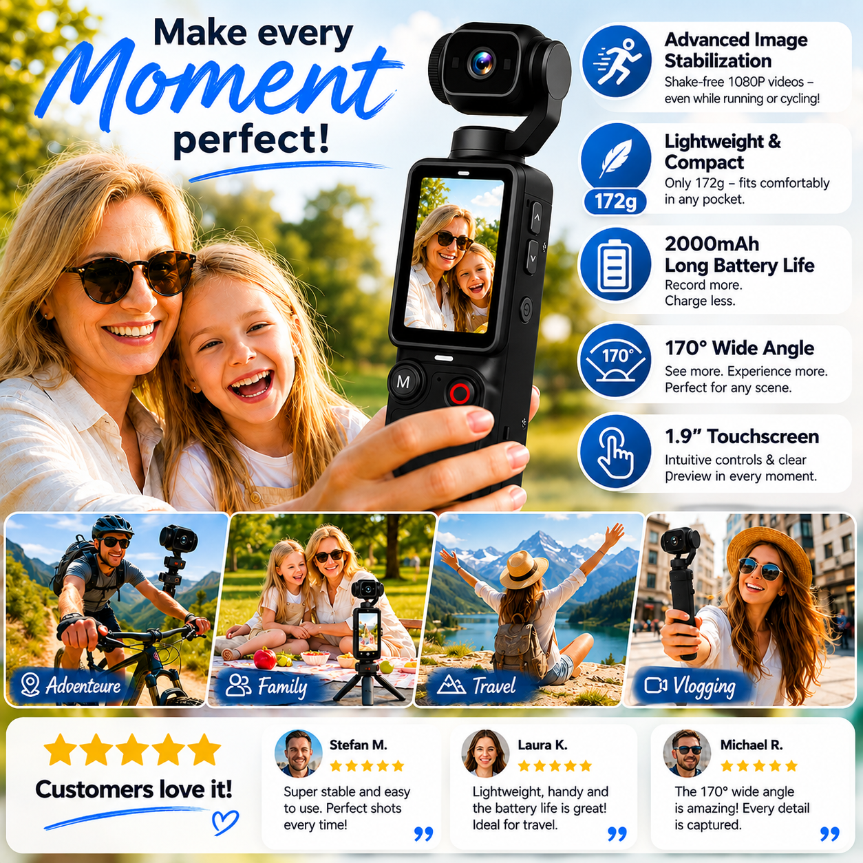 🥳2026 TOP-ANGEBOT🥳💞Über 50.000 verkauft!📸🖐️ 50% RABATT! Taschen-Kamera mit Flip-Display – 1080P, 170° Weitwinkel, Anti-Verwacklung. Leicht, 2000mAh. Dein Reisebegleiter! ✨🎥