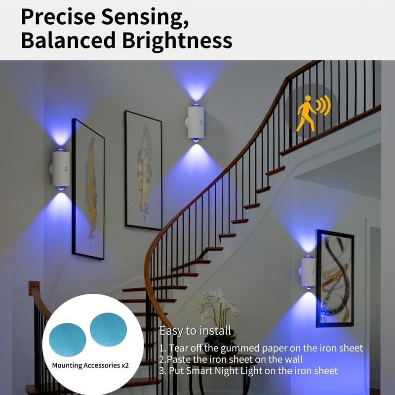 🎁LETZTE WOCHE SONDERPREIS 6,8 £!!⏳Wiederaufladbare intelligente LED-Bewegungssensor-Umgebungslicht