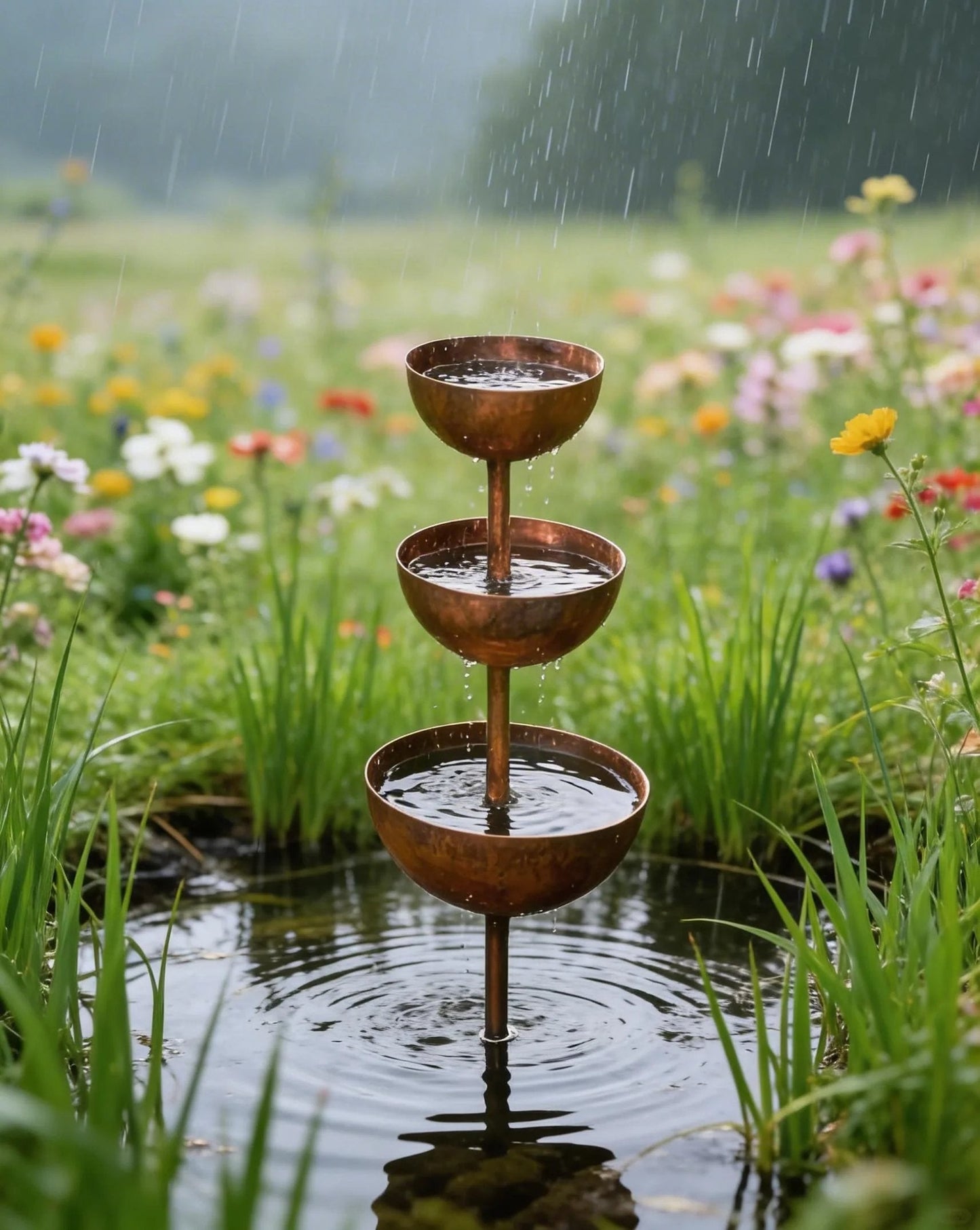 🐦LAST DAY SALE 50% OFF⚡ Rain Catcher - Plant Support 🌧️Metal Garden Ornament