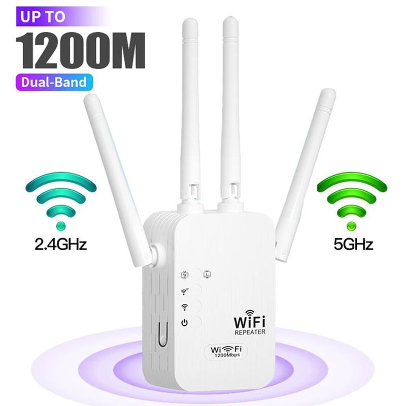 🔥2026 Hot Sale 🎁1200Mbps Dual Band (5GHz/2.4GHz) WiFi Extender Covers 10,000 sq. ft & 50 Devices