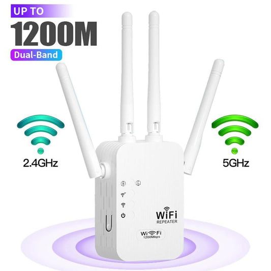 🔥2026 Hot Sale 🎁1200Mbps Dual Band (5GHz/2.4GHz) WiFi Extender Covers 10,000 sq. ft & 50 Devices