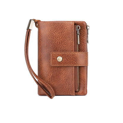 Women's Retro Style RFID Blocking Tri-fold Wallet