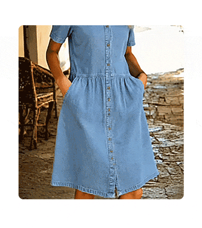 👗Elegantes & lässiges Jeanshemdkleid für Damen – mühelos schick im Alltag ✨