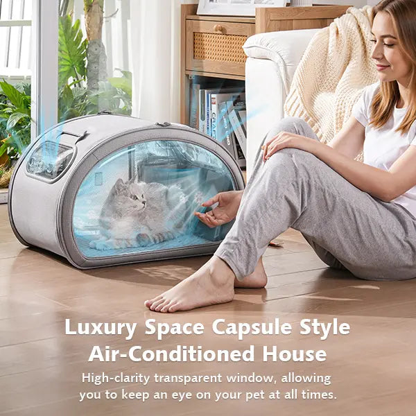 🐾Luxury Space Capsule Style Air-Conditioned House – Keep Your Furry Friend Cool, Calm & Comfortable Anywhere✨