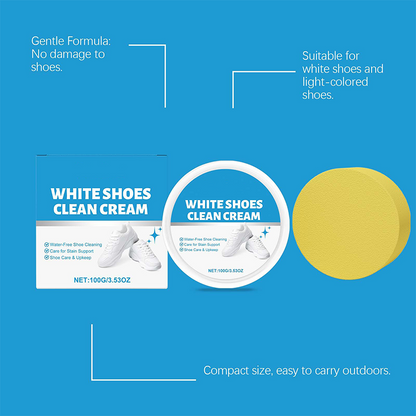⏳Limited-time Special Price🧼No-Wash Shoe & Leather Cleaner Cream - Stain Remover With Sponge