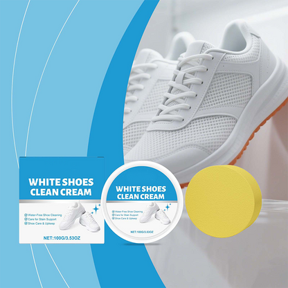 ⏳Limited-time Special Price🧼No-Wash Shoe & Leather Cleaner Cream - Stain Remover With Sponge