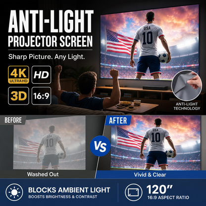 ⚽️⚽️World Cup Mega Sale - 50% OFF 🔥Backlit Projection Screen (16:9)🎥✨