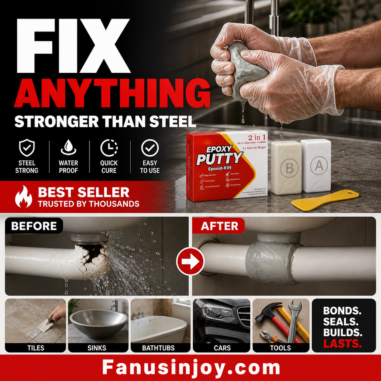 🏭Factory direct 50% off！🛠️All-purpose repair！🔥AB Epoxy Putty Stone Model Repair Clay