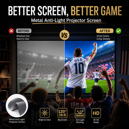 ⚽️⚽️World Cup Mega Sale - 50% OFF 🔥Backlit Projection Screen (16:9)🎥✨