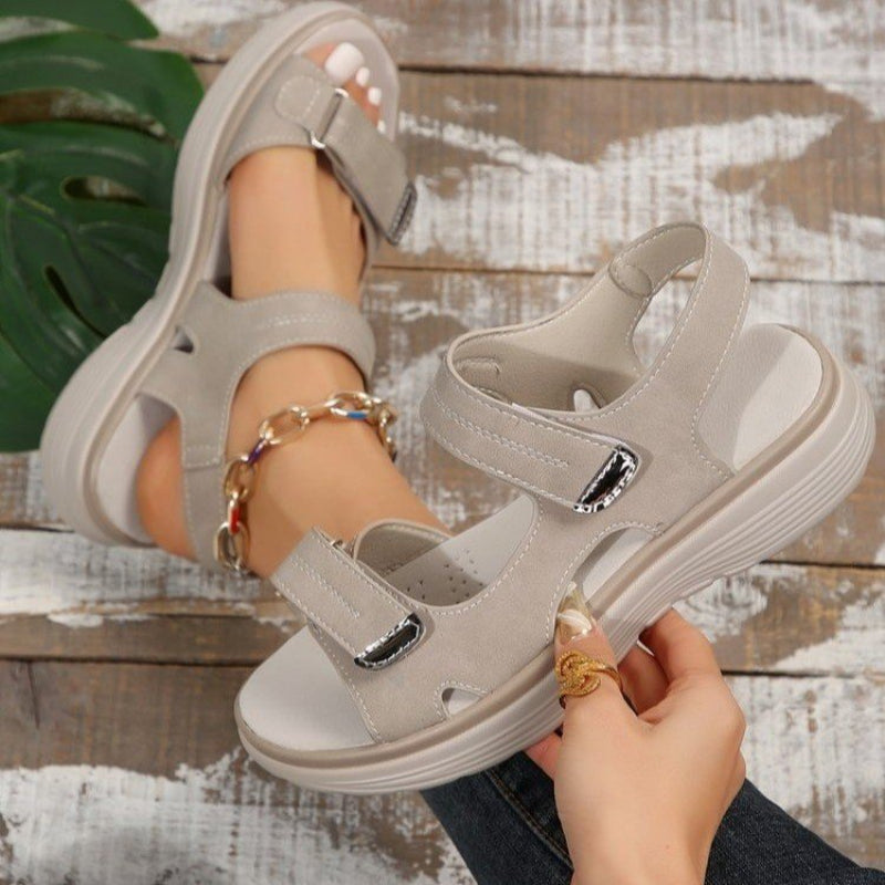 ✨Women’s Wedge Sandals With Hook & Loop Straps – Stylish Height & All-Day Walking Comfort ☀️