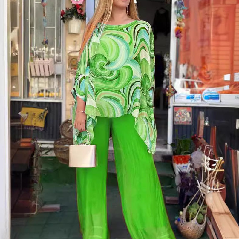 🌸👗Women's Summer Colorful Cool Chiffon 2 Piece Set