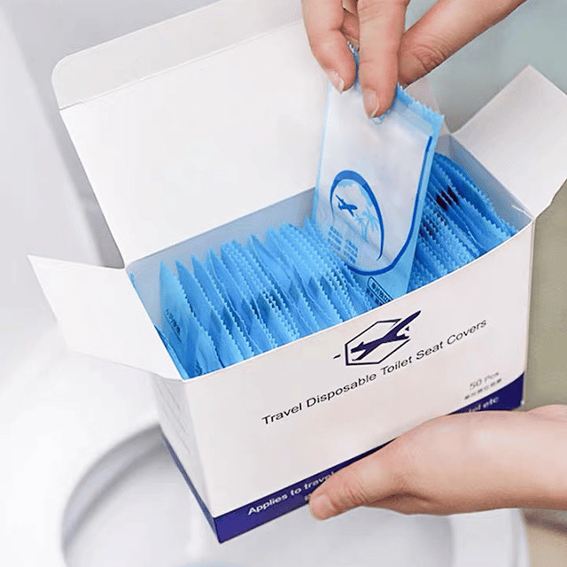 🎁2025 Top-Angebot🎁 - 50% RABATT💥 Einweg-Toilettensitzauflagen aus Plastik - Nie wieder Sorgen vor öffentlichen Toiletten👋