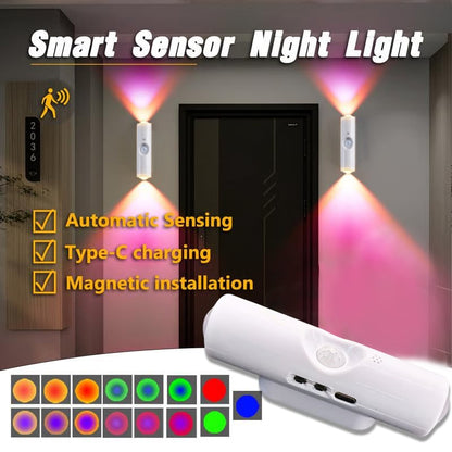 🎁LETZTE WOCHE SONDERPREIS 6,8 £!!⏳Wiederaufladbare intelligente LED-Bewegungssensor-Umgebungslicht