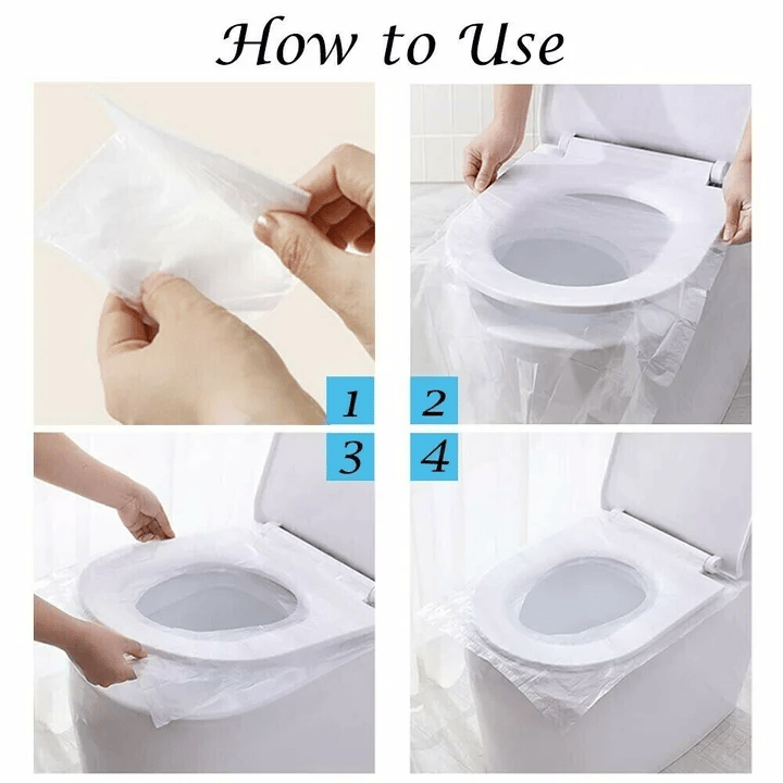 🎁2025 Top-Angebot🎁 - 50% RABATT💥 Einweg-Toilettensitzauflagen aus Plastik - Nie wieder Sorgen vor öffentlichen Toiletten👋