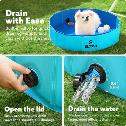 🏡💦Large Foldable Backyard Wading Pool for Whole Family & Pets – Instant Summer Fun For Kids & Year-Round Play 🏖️