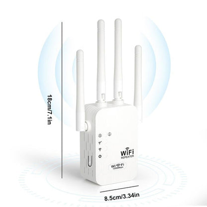 🔥2026 Hot Sale 🎁1200Mbps Dual Band (5GHz/2.4GHz) WiFi Extender Covers 10,000 sq. ft & 50 Devices