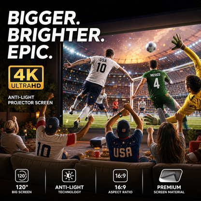 ⚽️⚽️World Cup Mega Sale - 50% OFF 🔥Backlit Projection Screen (16:9)🎥✨