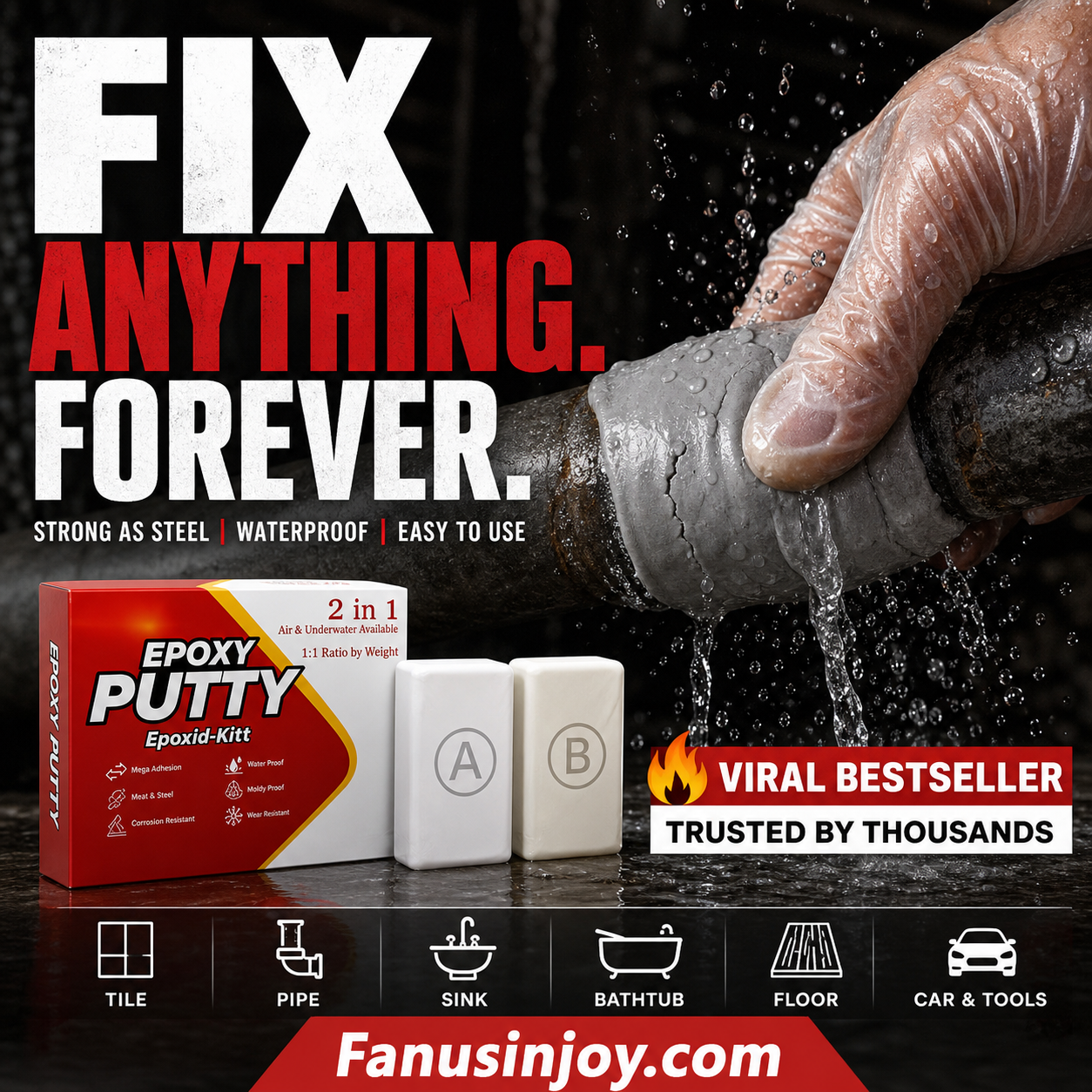 🏭Factory direct 50% off！🛠️All-purpose repair！🔥AB Epoxy Putty Stone Model Repair Clay
