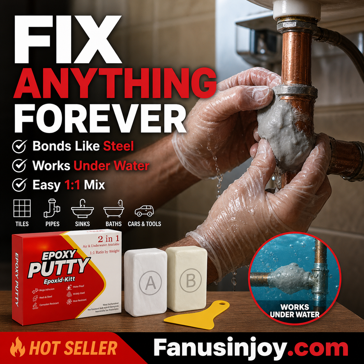 🏭Factory direct 50% off！🛠️All-purpose repair！🔥AB Epoxy Putty Stone Model Repair Clay