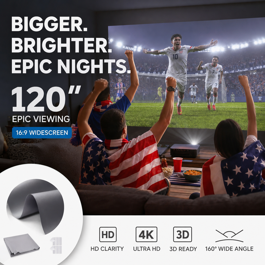 ⚽️⚽️World Cup Mega Sale - 50% OFF 🔥Backlit Projection Screen (16:9)🎥✨