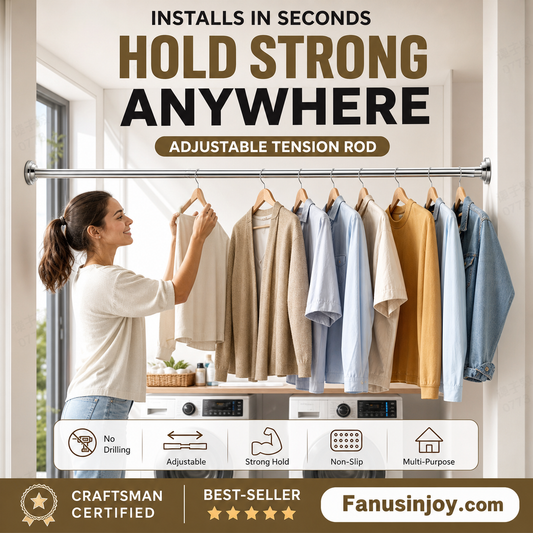 🔥50% off limited time！🥼👚 Create storage space anywhere anytime！Adjustable No-Drill Tension Rod