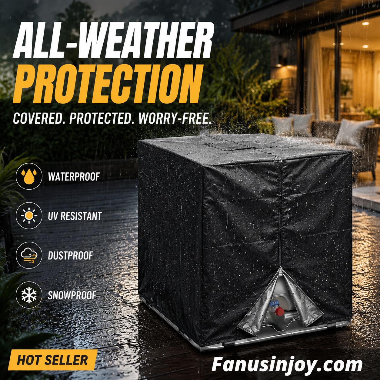 🔥Limited time 55% OFF! Safeguard your water quality! 💦Waterproof Outdoor IBC Tote Cover