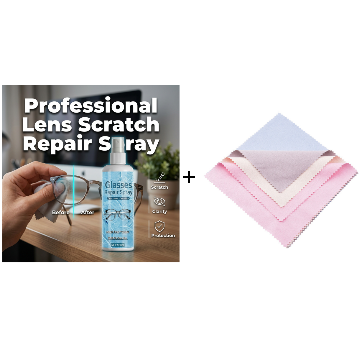 💥LAST DAY SALE 52%OFF💥 Lens Scratch Repair Spray 👓✨ – Micro-Scratch Remover, Streak-Free, Safe on Coatings